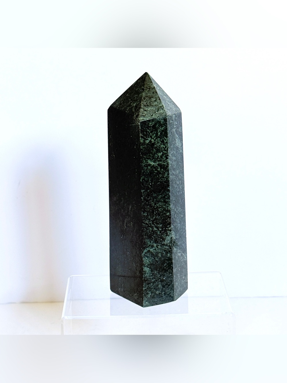 Green Serpentine Tower Obelisk – 6 Sided Polished Crystal Point 6.75” 882g